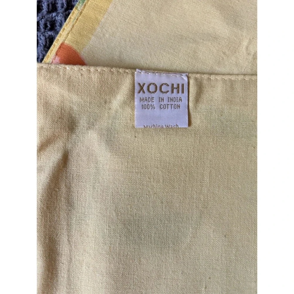 Oranges Placemats Xochi Made in India Vintage Set of 4 Orange Yellow Green Stems